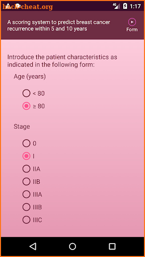 Breast cancer recurrence screenshot