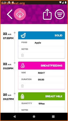 Breastfeeding Baby Tracker screenshot