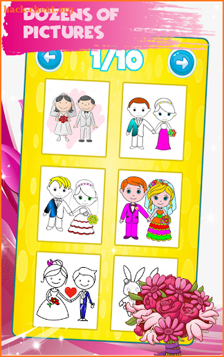 Bride and Groom Wedding Coloring Pages 2 screenshot