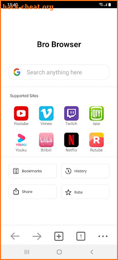 Bro Browser screenshot