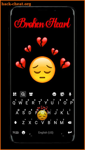 Broken Heart Emoji Keyboard Theme screenshot