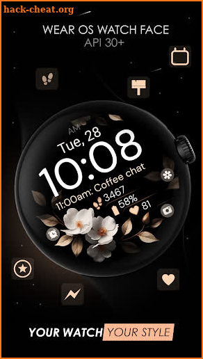 Bronze Flowers watch face screenshot