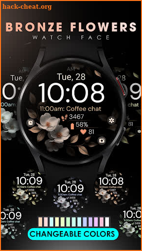 Bronze Flowers watch face screenshot