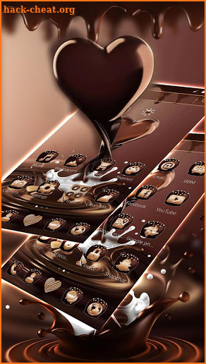 Brown Chocolate Sweet Heart Theme screenshot