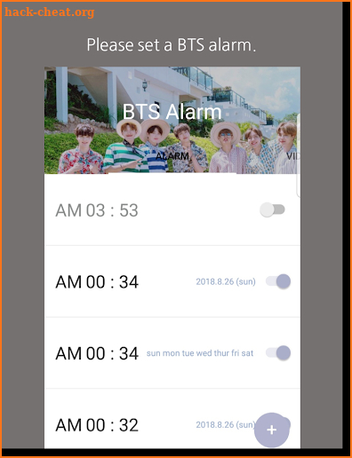 BTS Alarm screenshot