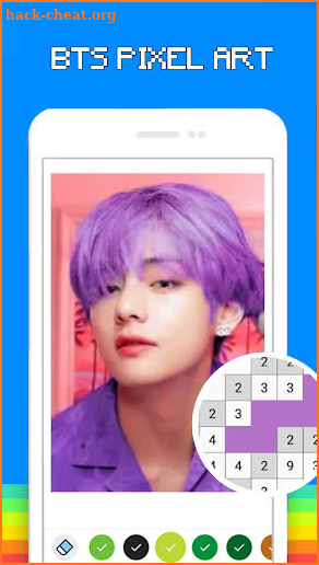 BTS Pixel Art Free Color By Number Coloring Book screenshot