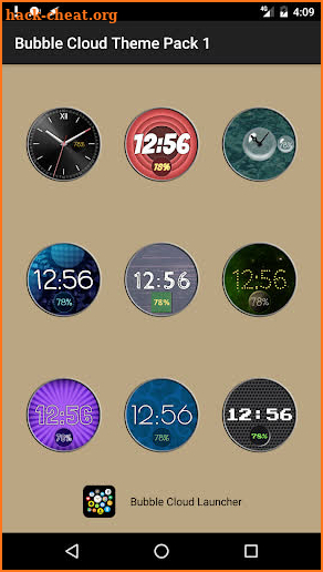 Bubble Cloud Watch face pack screenshot