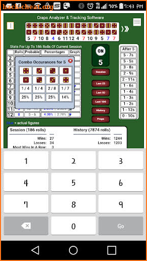 Bubble Craps Tracker screenshot