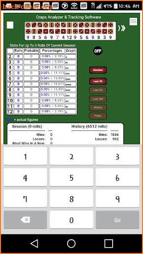 Bubble Craps Tracker screenshot