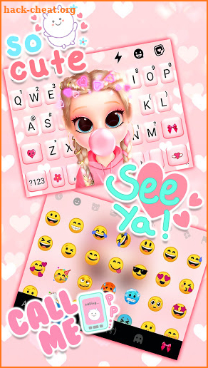 Bubble Gum Doll Keyboard Background screenshot