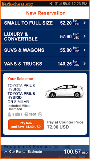 Budget Car Rental screenshot