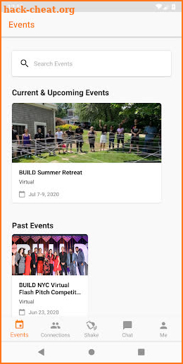 BUILD Events screenshot