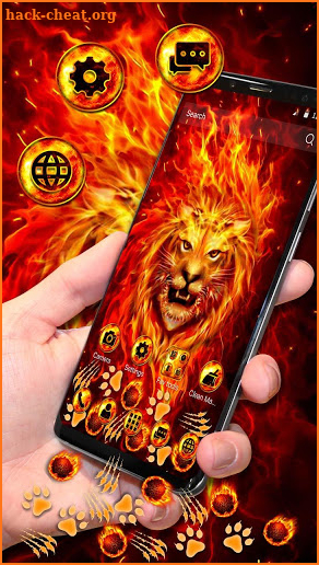 Burning Fire Lion Gravity Theme screenshot