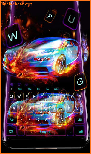 Burning Sports Car Keyboard Theme screenshot