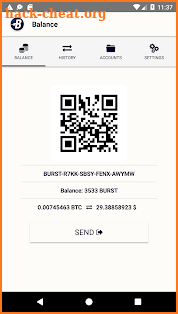Burstcoin Wallet screenshot