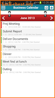 Business Calendar Event TODO screenshot