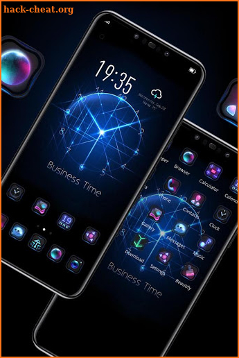 Business Time black tech clock cool theme screenshot