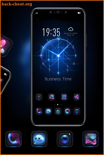 Business Time black tech clock cool theme screenshot