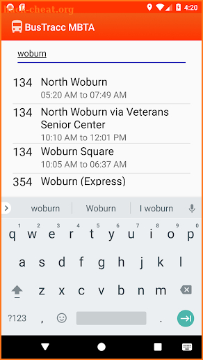 BusTracc MBTA screenshot
