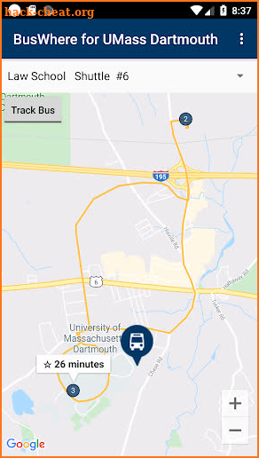 BusWhere for UMass Dartmouth screenshot