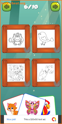 Butterflies Coloring Book Cat & Bird animal 4 Kids screenshot