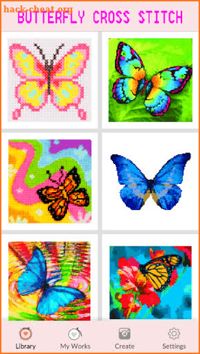 Butterfly Cross Stitch Color By Number: Pixel Art screenshot