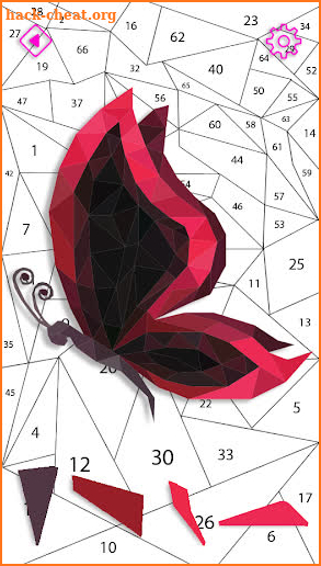 Butterfly No Poly Art - Polygon Puzzle By Number screenshot