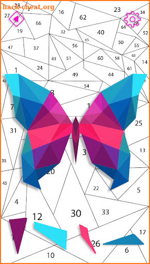 Butterfly No Poly Art - Polygon Puzzle By Number screenshot