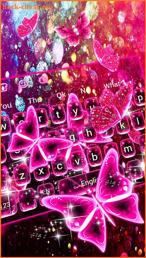 Butterfly Shiny Neon Keyboard screenshot