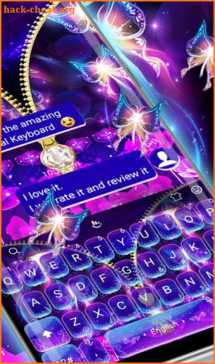 Butterfly Zipper Keyboard Theme screenshot