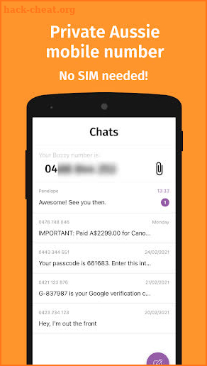 Buzzy - Calls & Text Australia screenshot