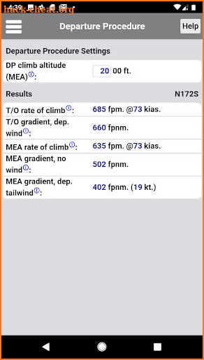 C172 Performance screenshot