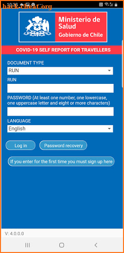 C19 Self Report - Chile screenshot