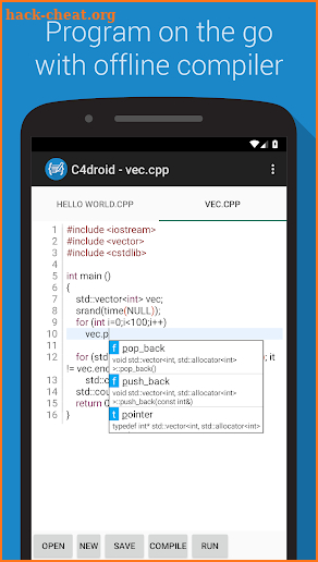 C4droid - C/C++ compiler & IDE screenshot