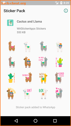 Cactus & Llama stickers for WhatsApp WAStickerApps screenshot