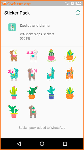 Cactus & Llama stickers for WhatsApp WAStickerApps screenshot