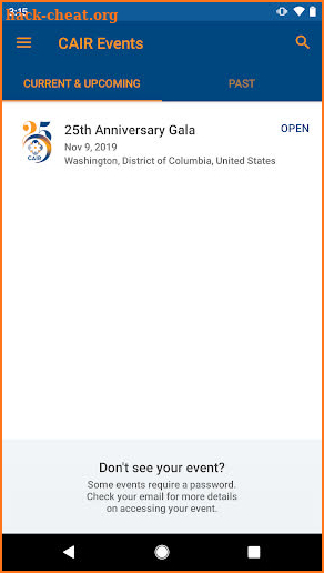 CAIR Events screenshot