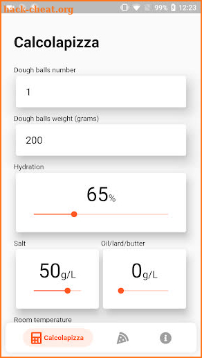 Calcolapizza - pizza dough calculator screenshot