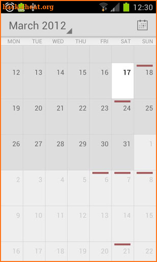 Calendar screenshot