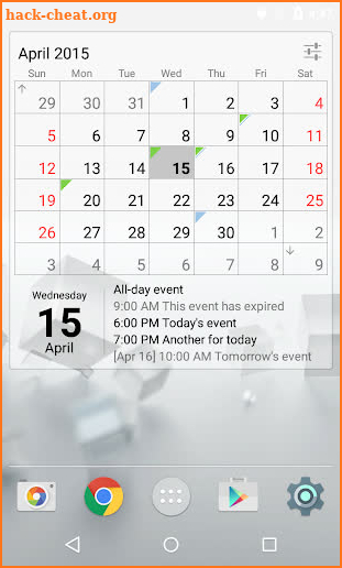 Calendar Widget (key) screenshot