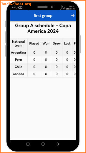 Calendario Copa América 2024 screenshot