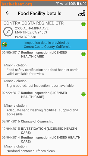 California Food Inspector screenshot