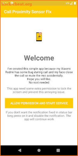 Call Proximity Sensor Fix screenshot