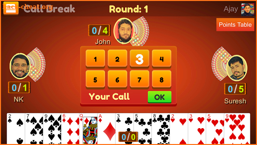 Callbreak, Kitti, Solitaire and Jutpatti Card Game screenshot