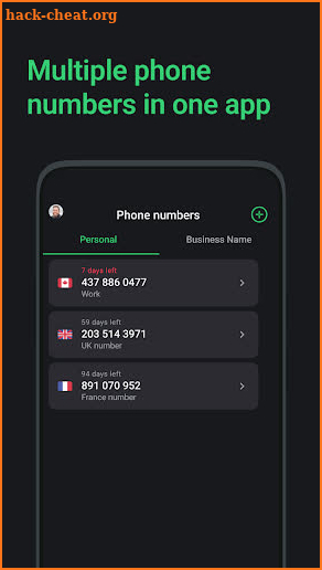 Call.com virtual phone numbers screenshot