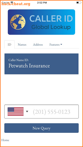 Caller-ID Global Lookup screenshot