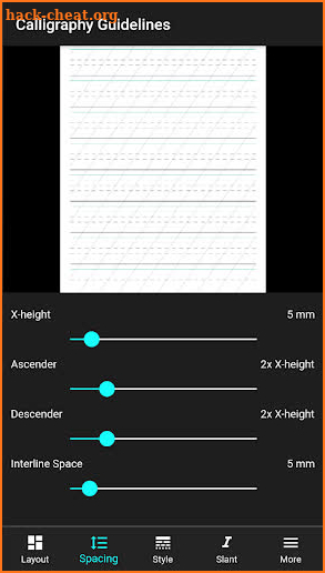 Calligraphy Guidelines screenshot