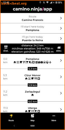 Camino Ninja App screenshot