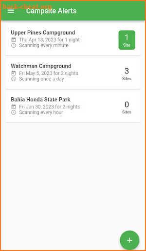 Campsite Alerts screenshot