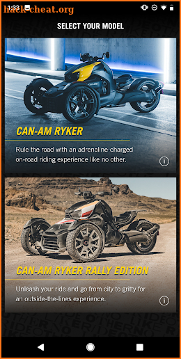 CAN-AM RYKER RIDE BUILDER screenshot